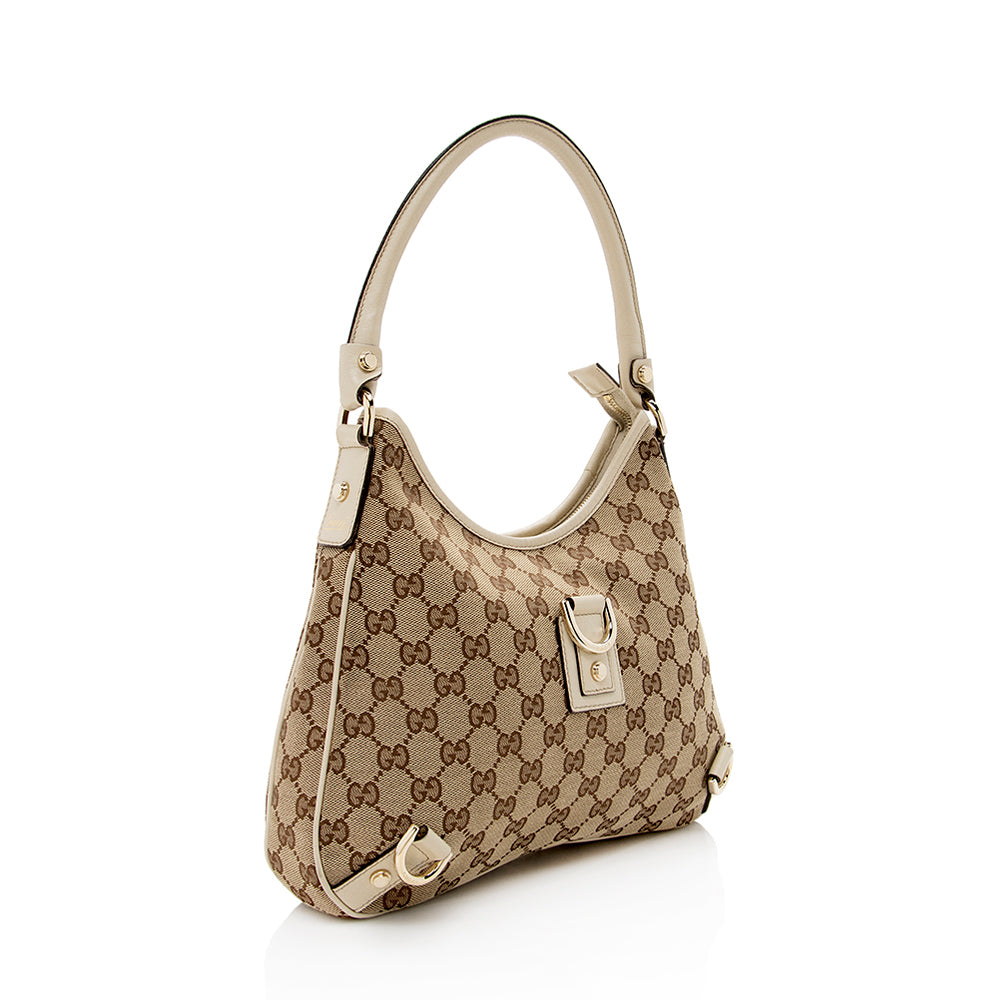 Gucci Leather Canvas Shoulder Bag
