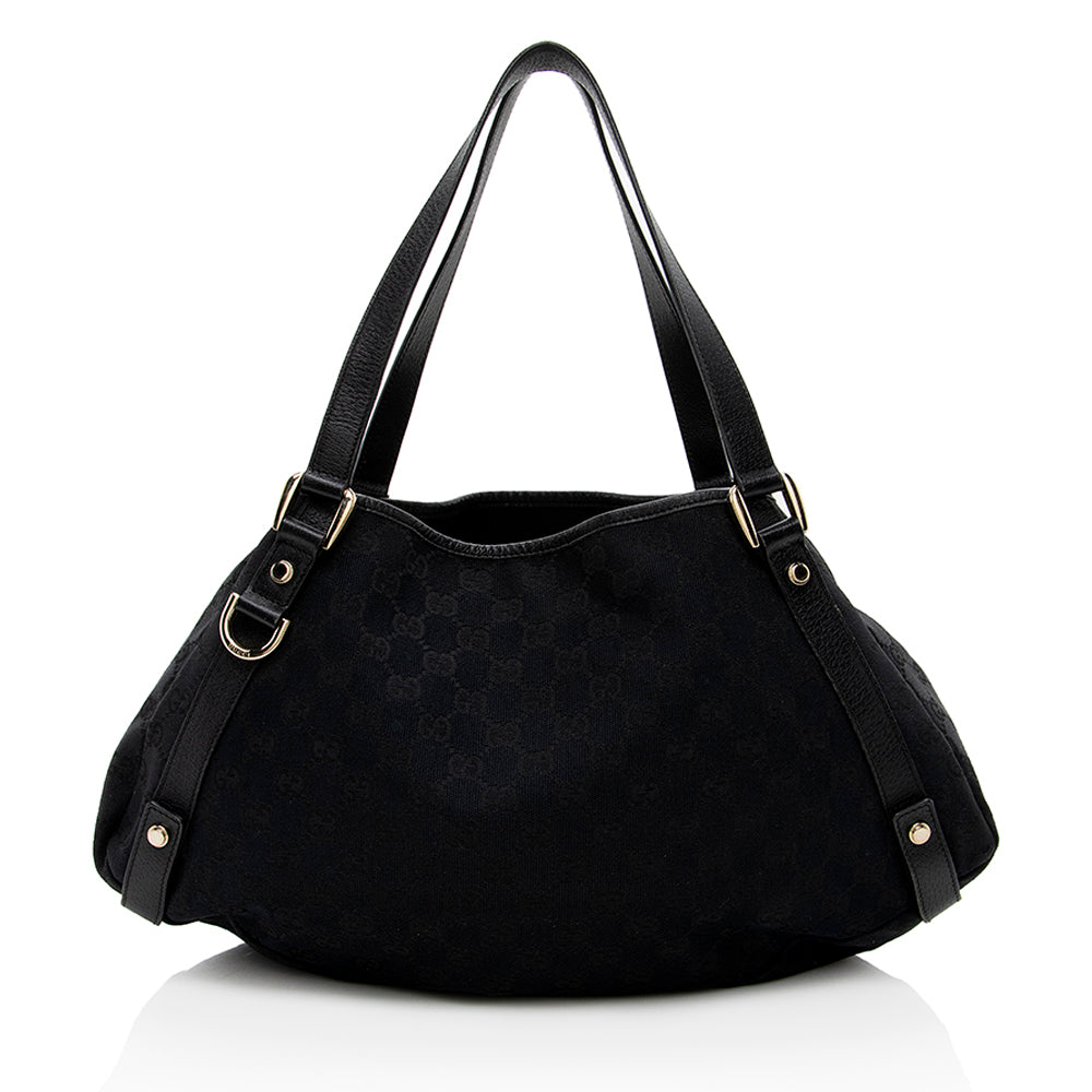 Gucci Leather Canvas Shoulder Bag