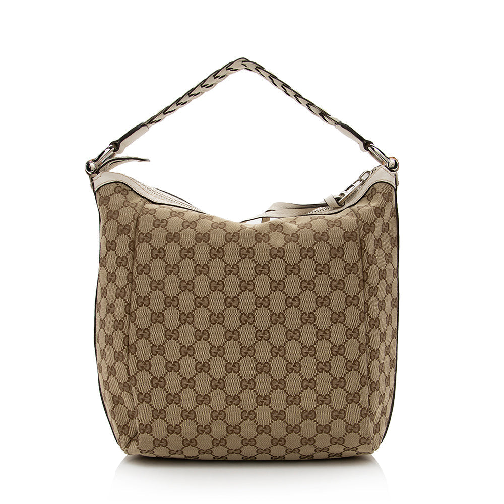 Gucci Leather Canvas Shoulder Bag