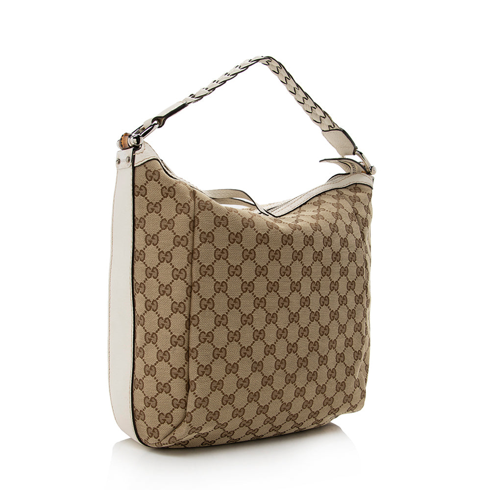 Gucci Leather Canvas Shoulder Bag