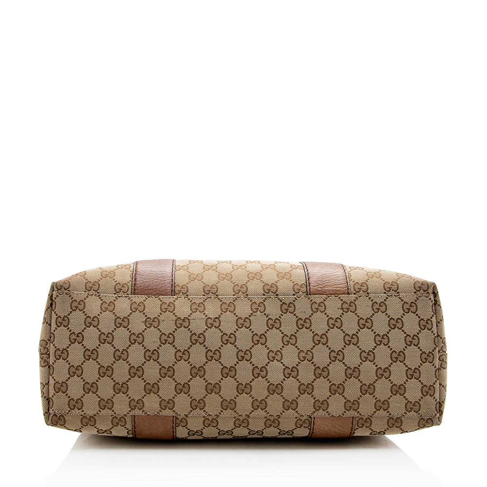 Gucci Leather Canvas Tote