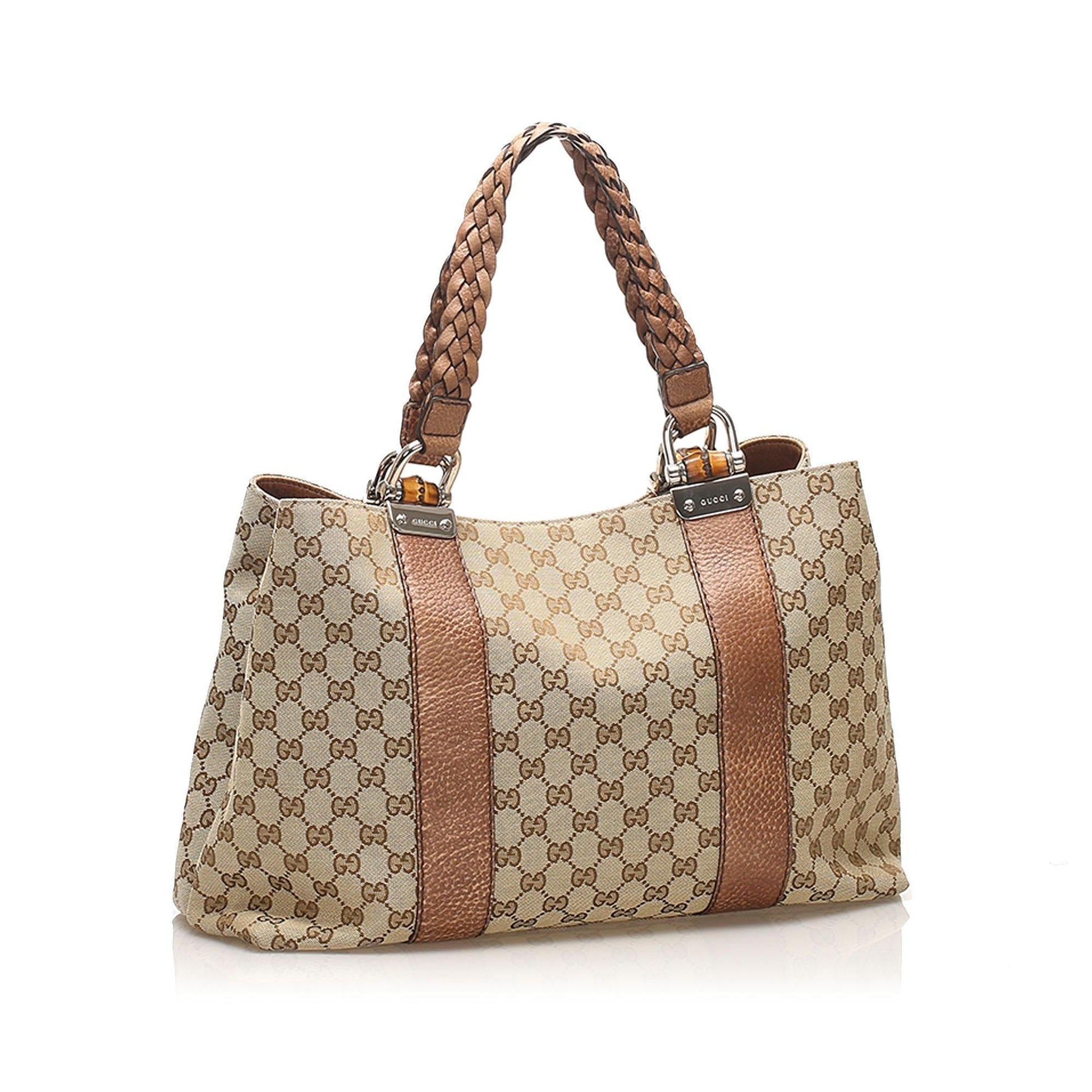 Gucci Leather Canvas Tote