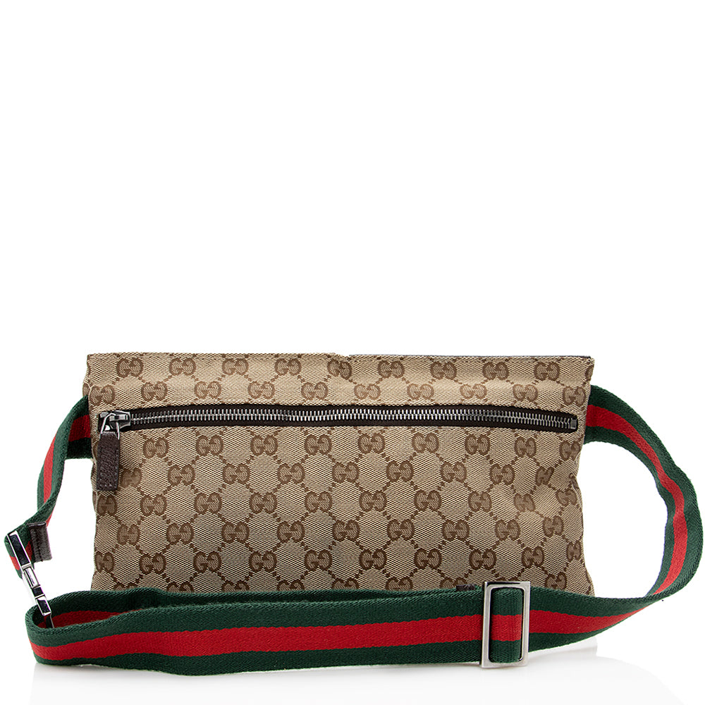 Gucci Leather Canvas Shoulder Bag