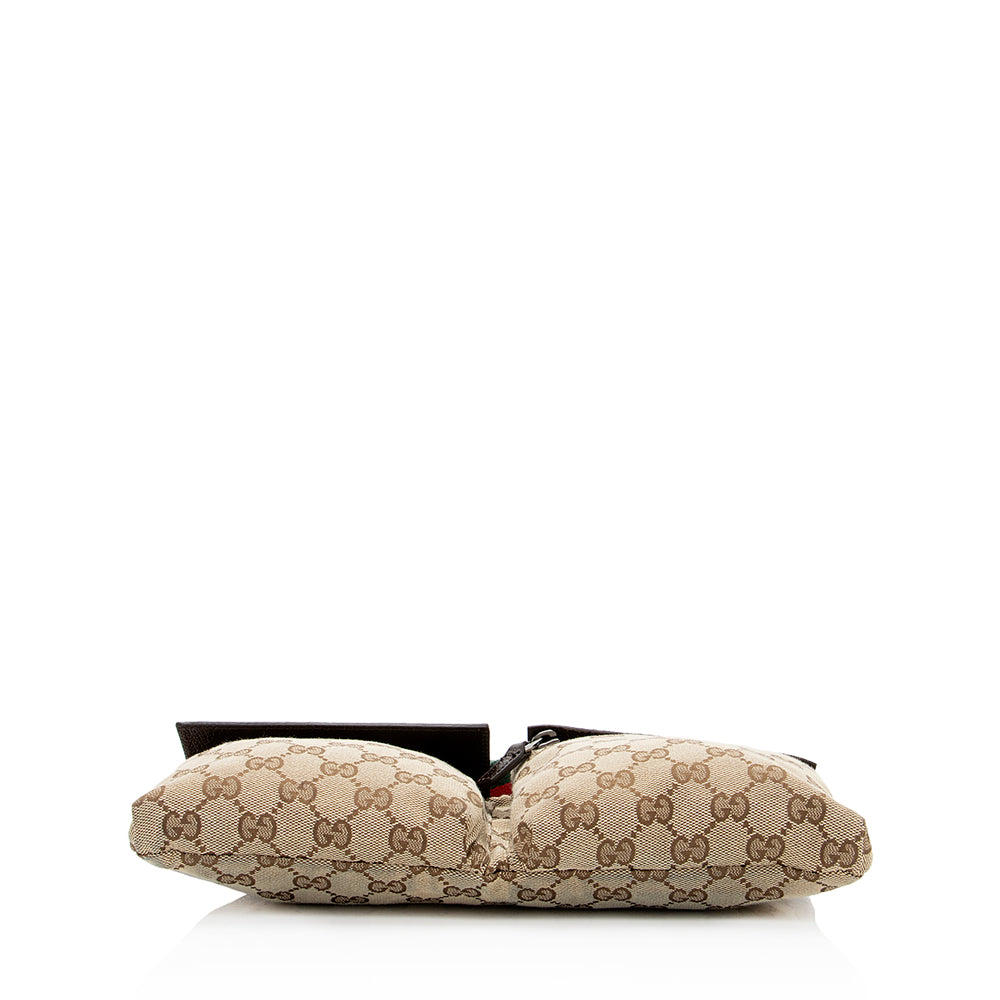 Gucci Leather Canvas Shoulder Bag