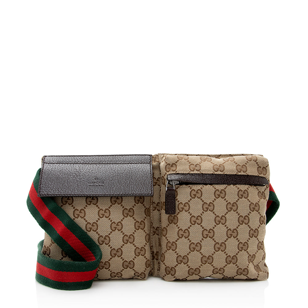Gucci Leather Canvas Shoulder Bag