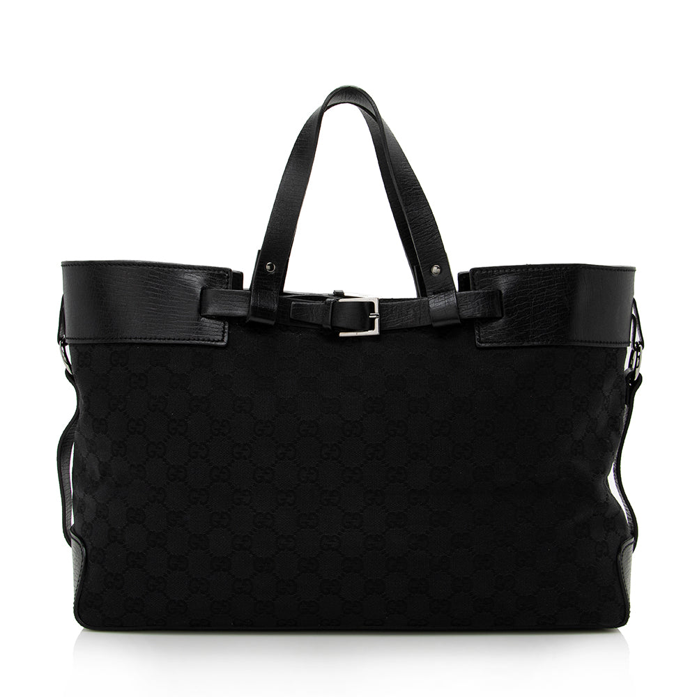 Gucci Leather Canvas Tote