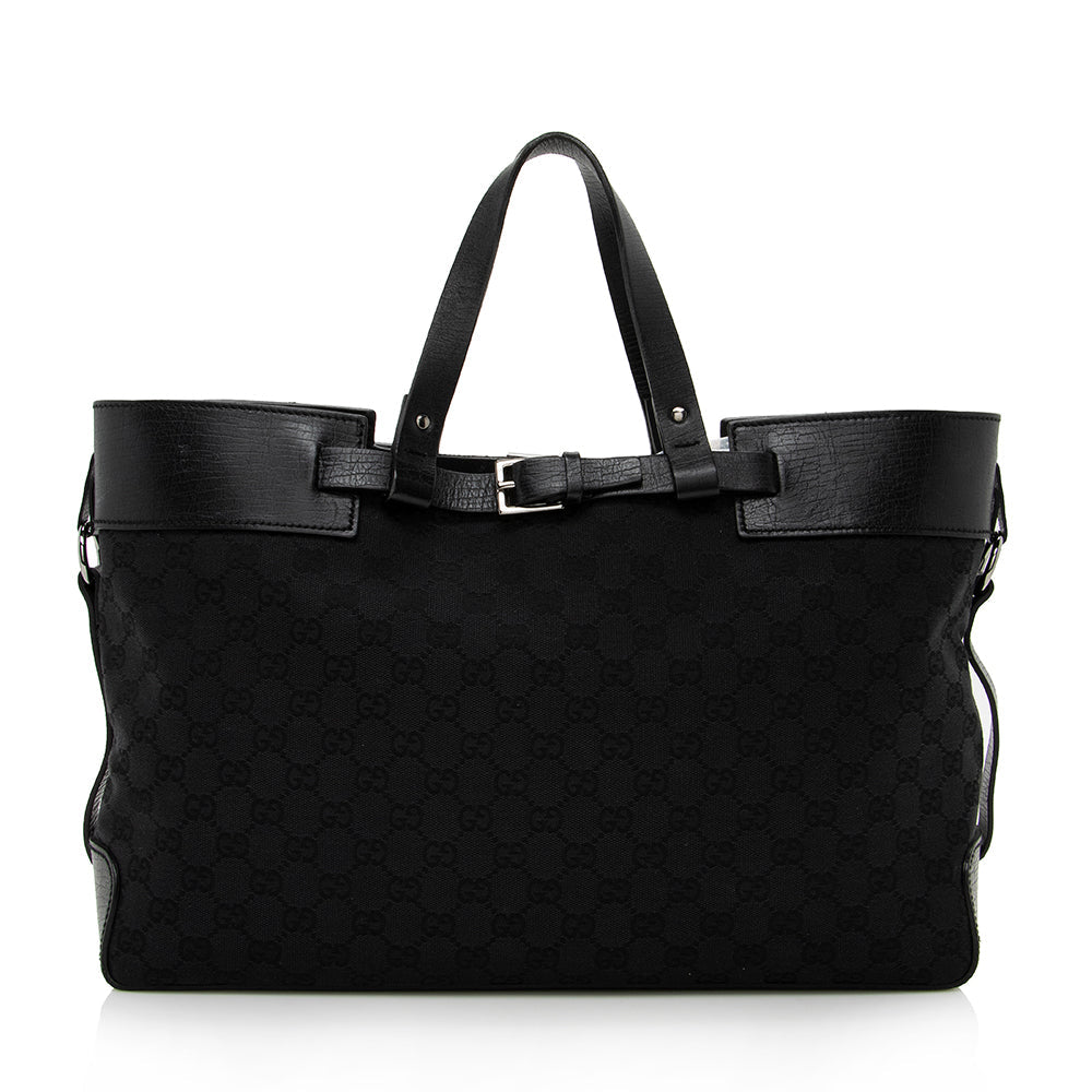 Gucci Leather Canvas Tote