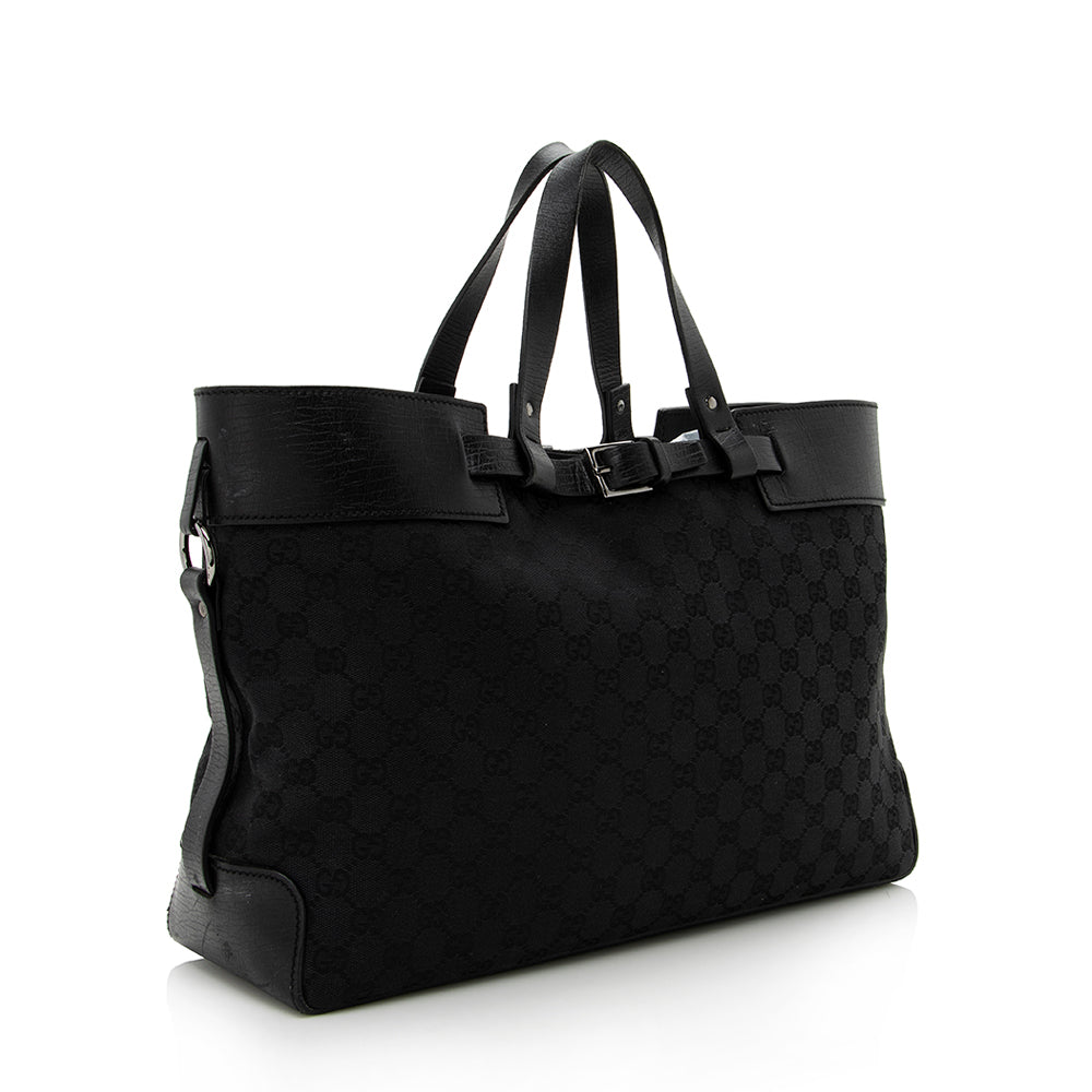 Gucci Leather Canvas Tote