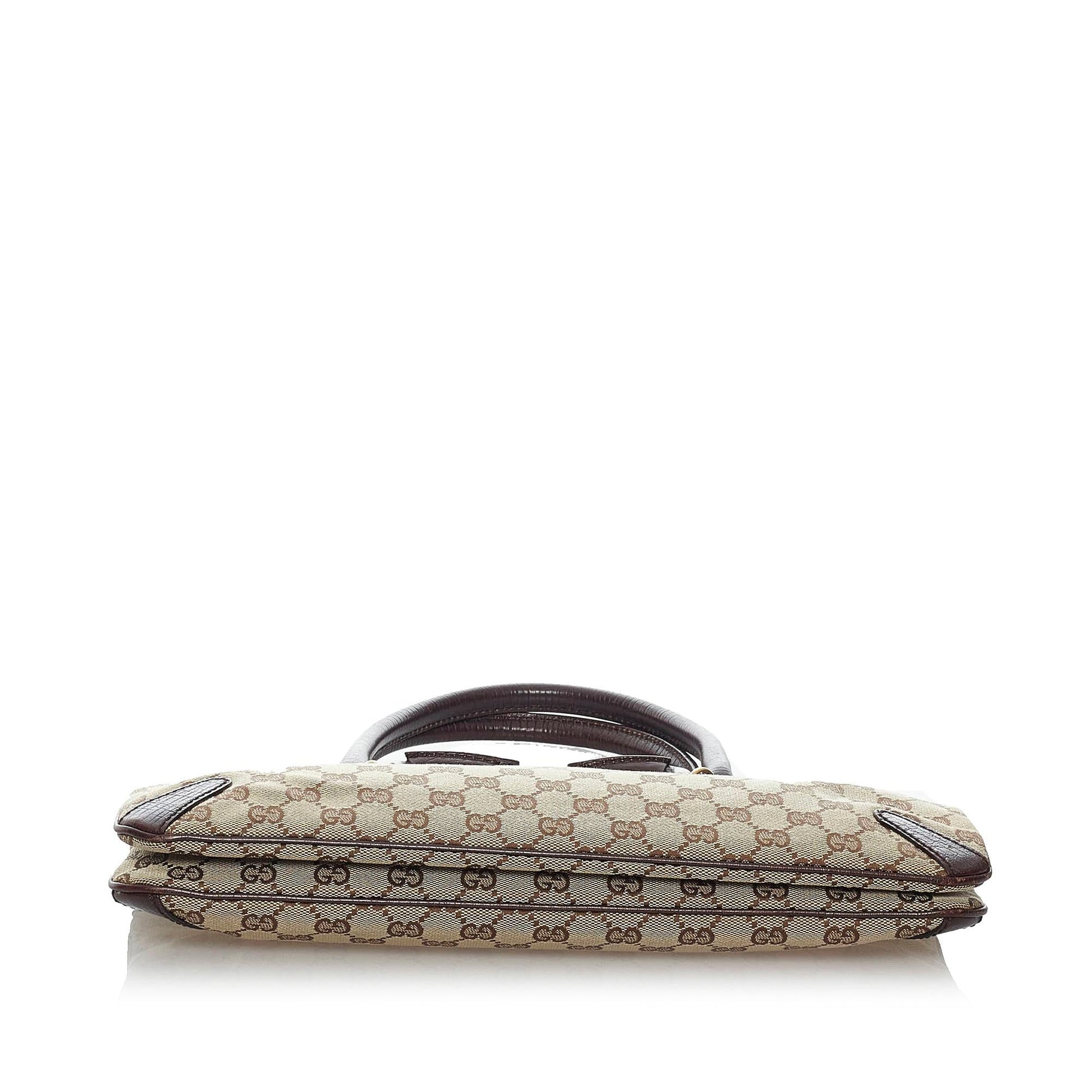 Gucci Horsebit Canvas Handbag