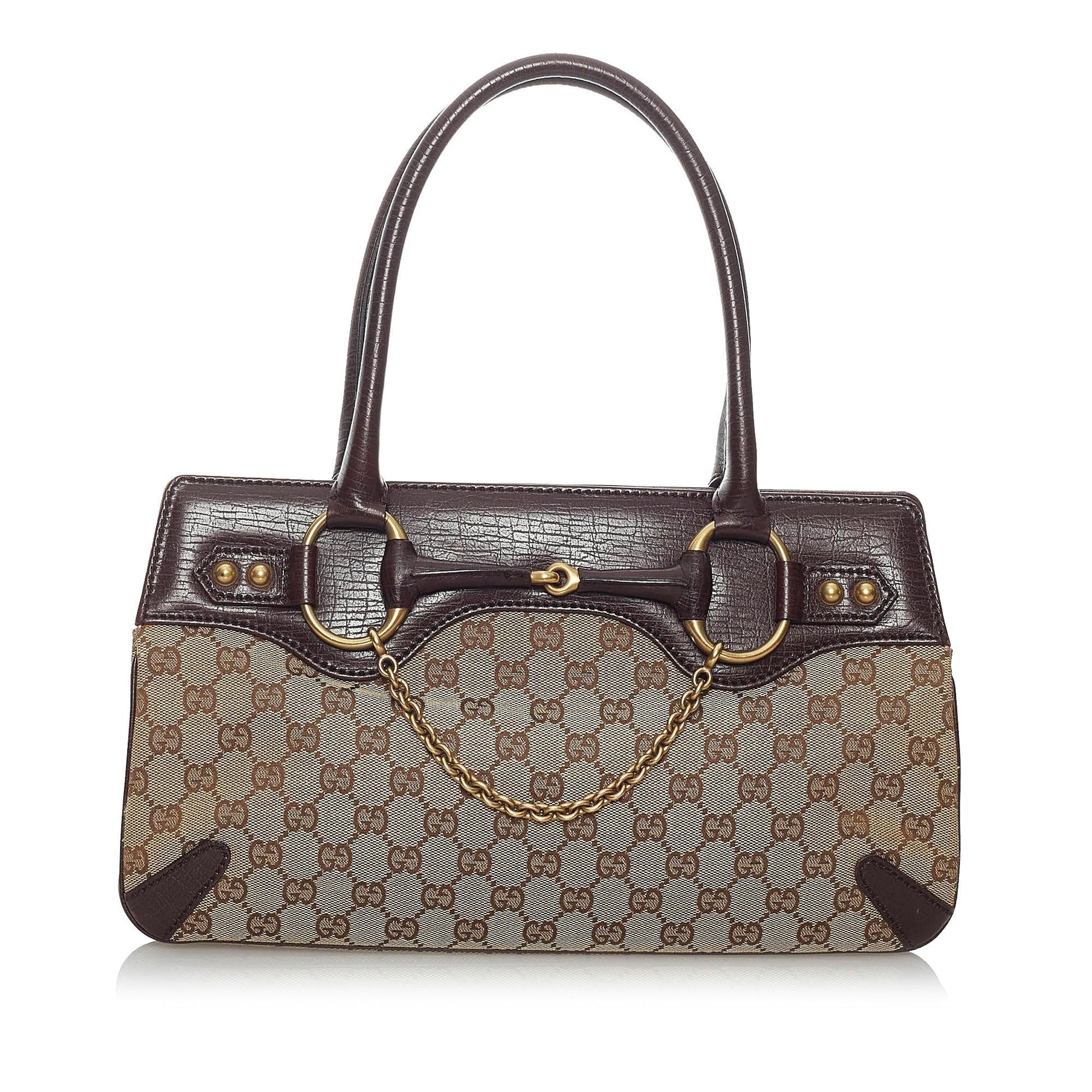 Gucci Horsebit Canvas Handbag
