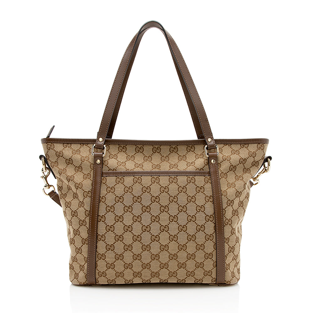 Gucci Leather Canvas Tote Style 55