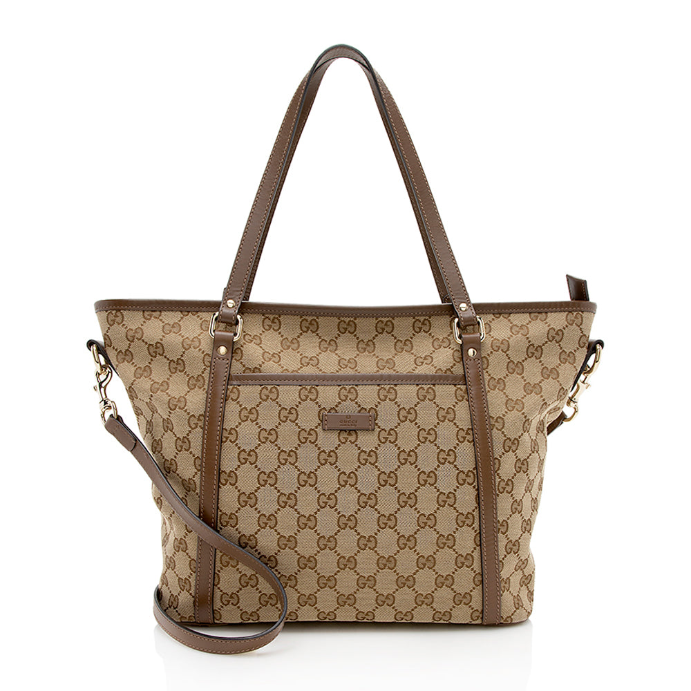 Gucci Leather Canvas Tote