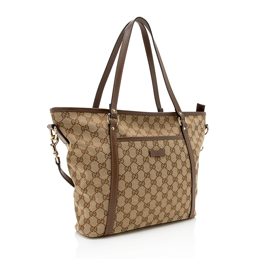 Gucci Leather Canvas Tote