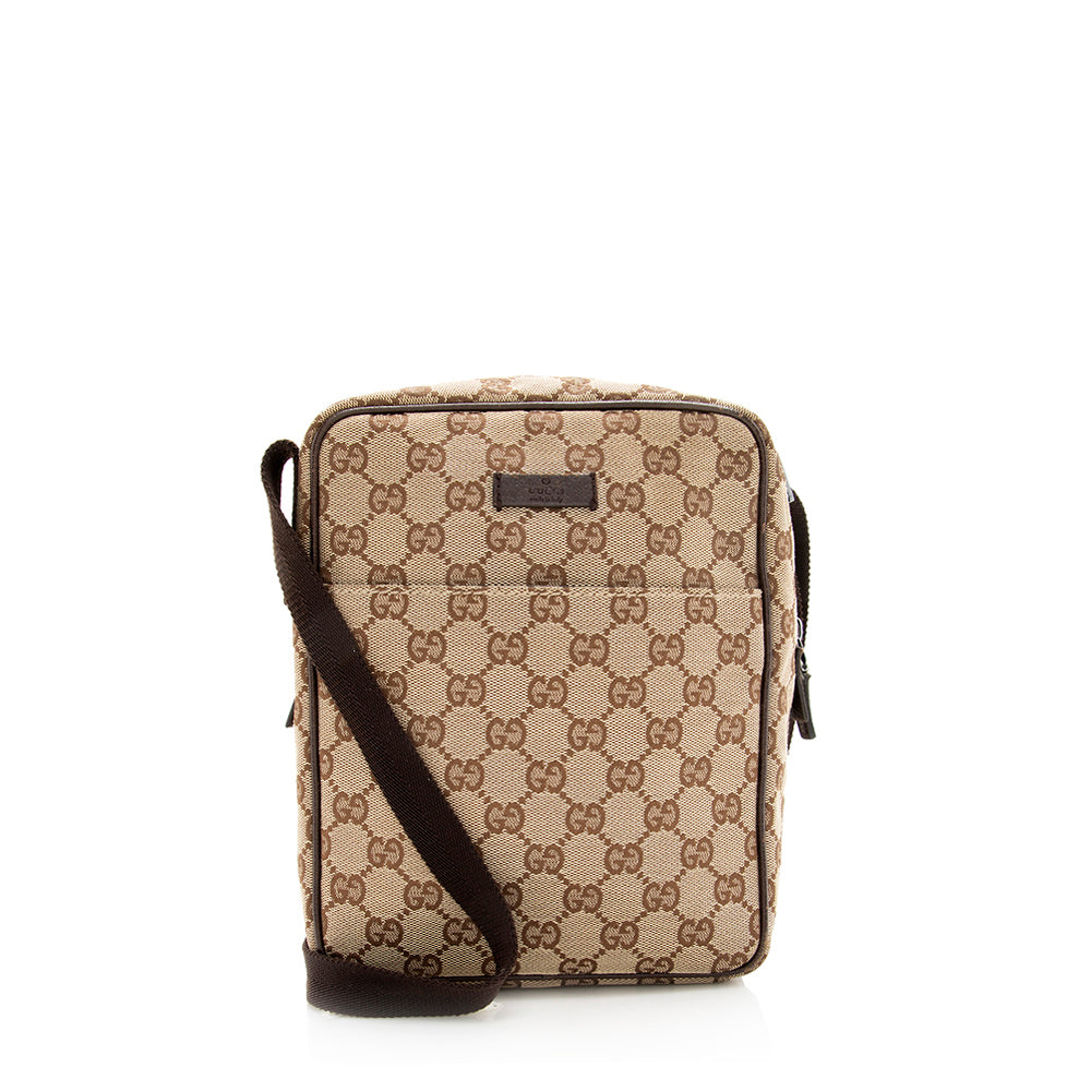 Gucci Nylon Leather Canvas Shoulder Bag