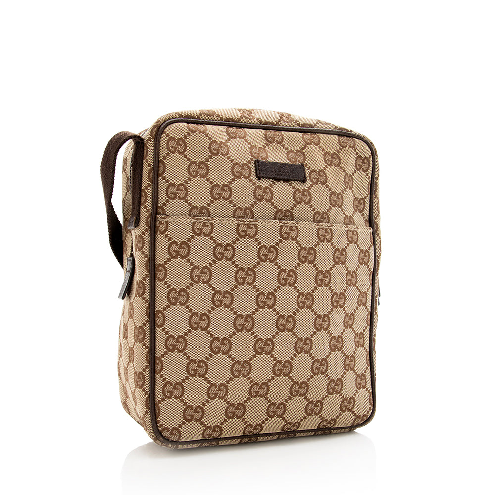 Gucci Nylon Leather Canvas Shoulder Bag