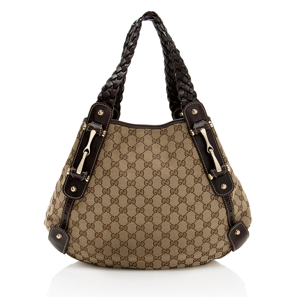 Gucci Leather Canvas Shoulder Bag