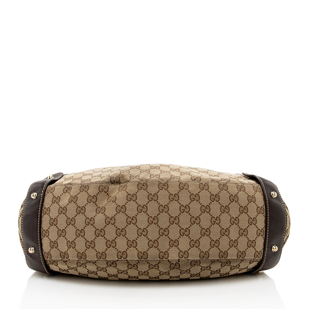 Gucci Leather Canvas Shoulder Bag