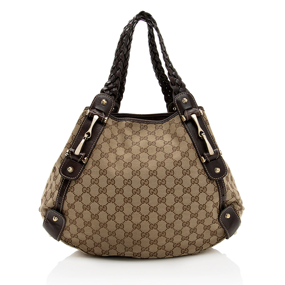 Gucci Leather Canvas Shoulder Bag Style 50