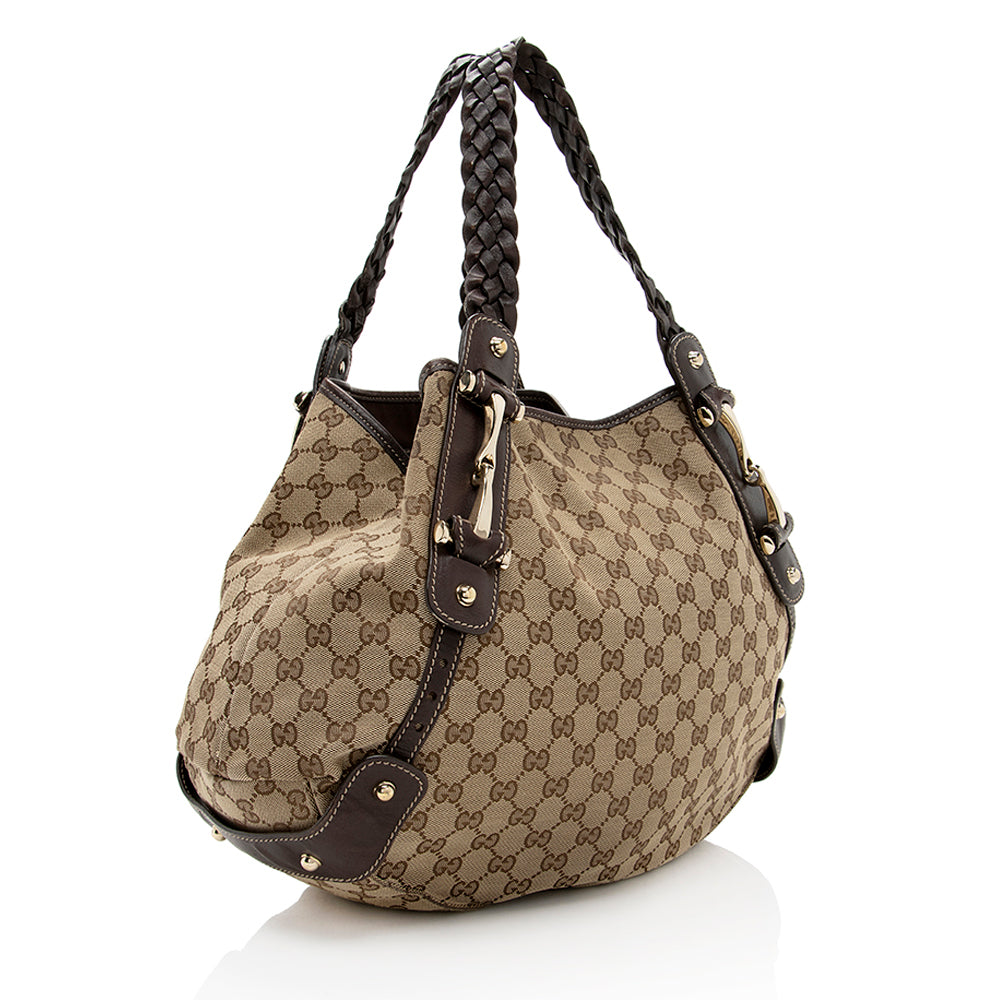 Gucci Leather Canvas Shoulder Bag