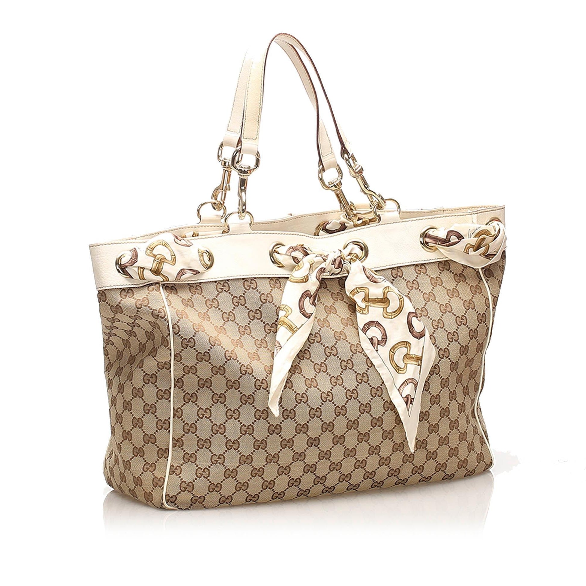 Gucci Leather Canvas Tote