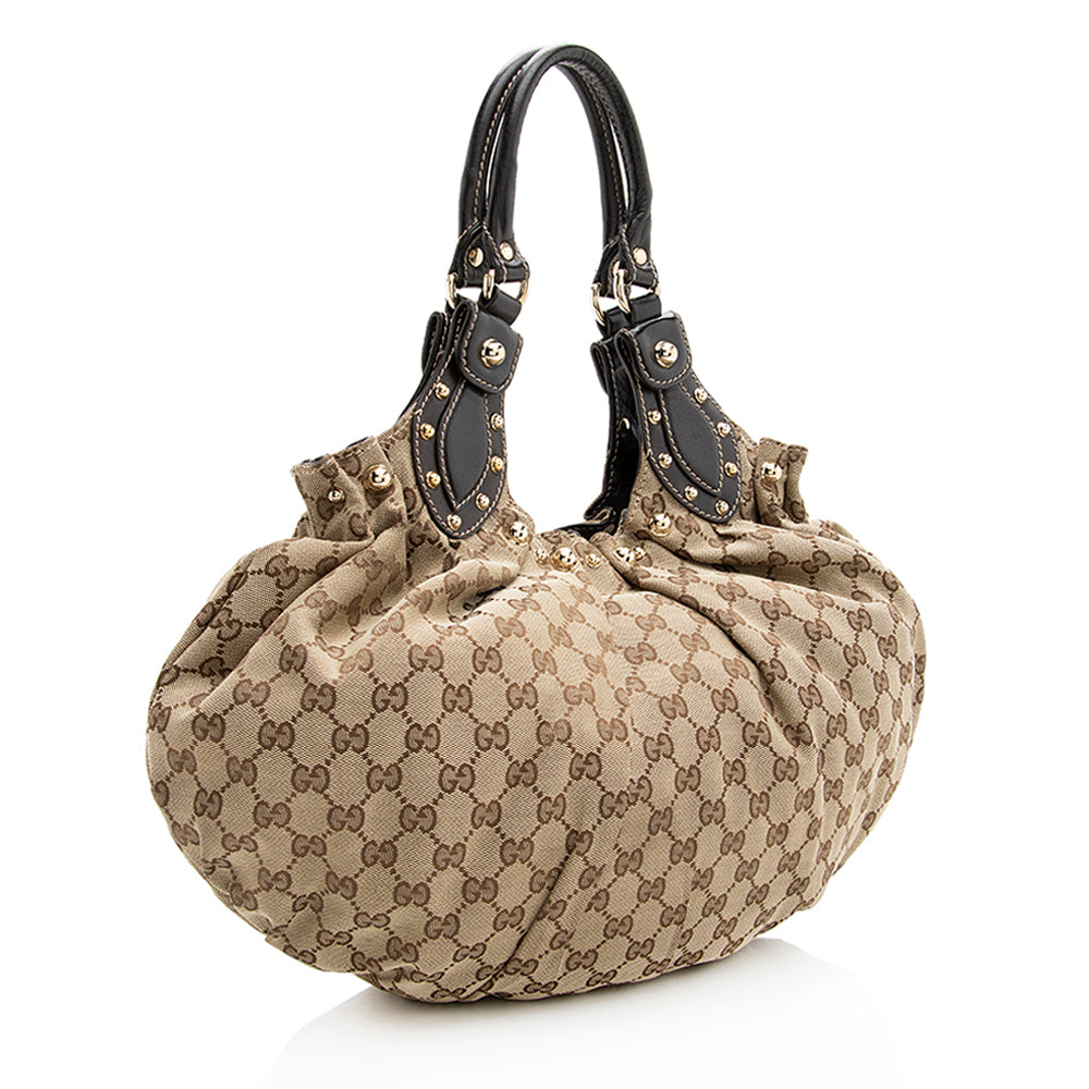 Gucci Leather Canvas Shoulder Bag