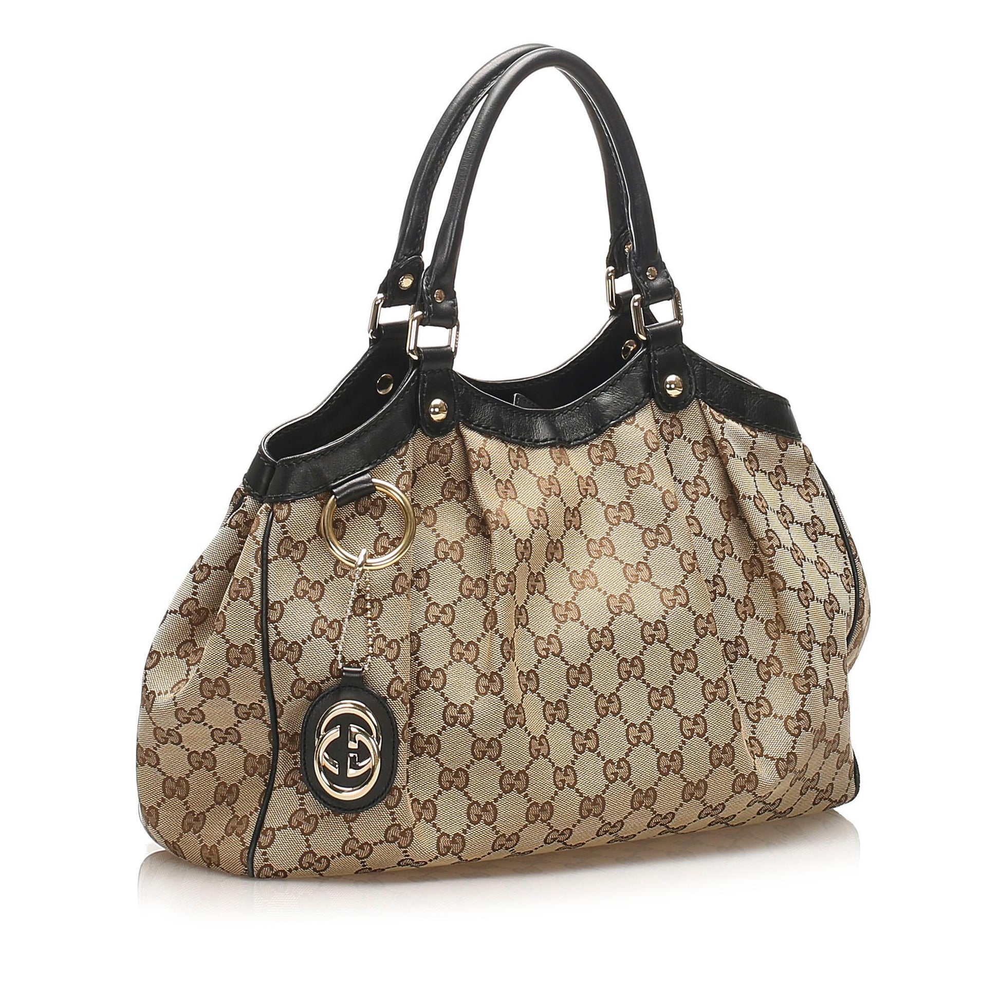 Gucci Leather Canvas Tote