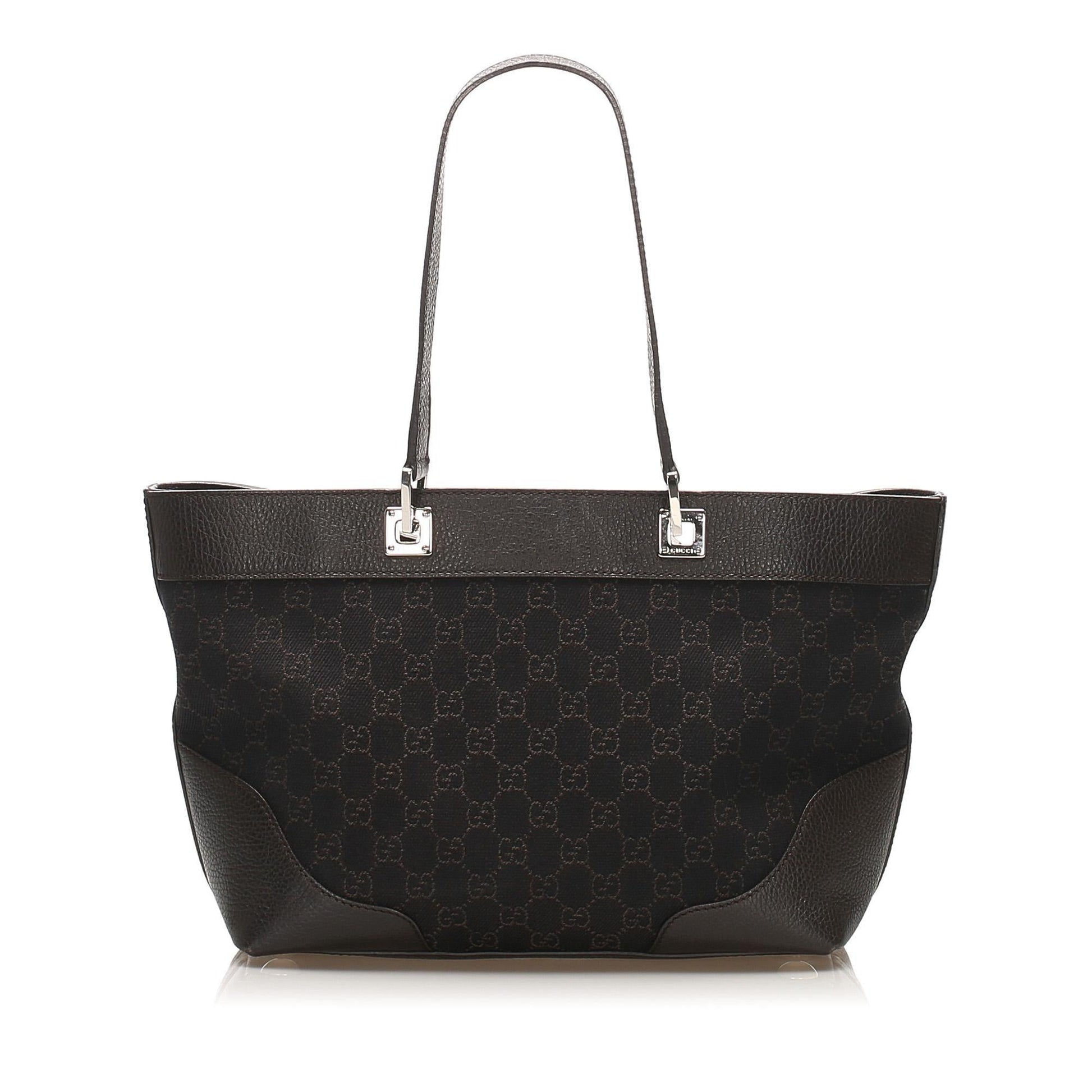 Gucci Leather Canvas Tote