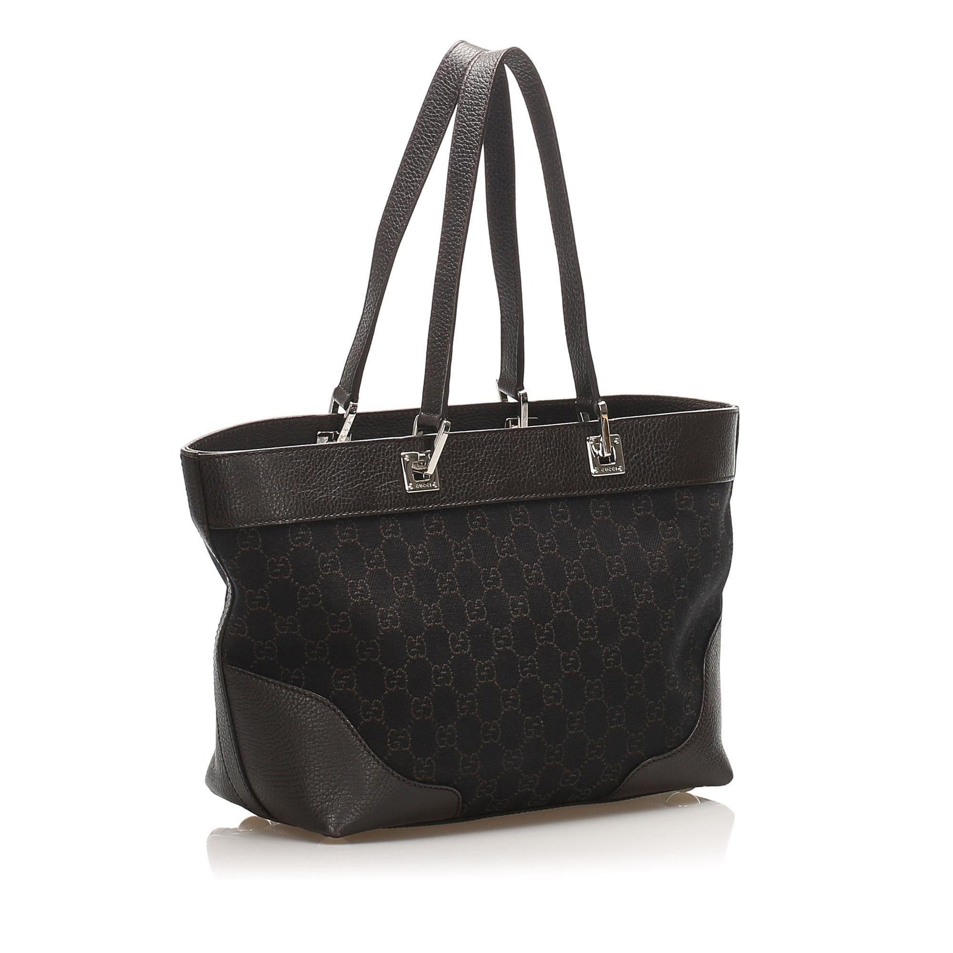 Gucci Leather Canvas Tote
