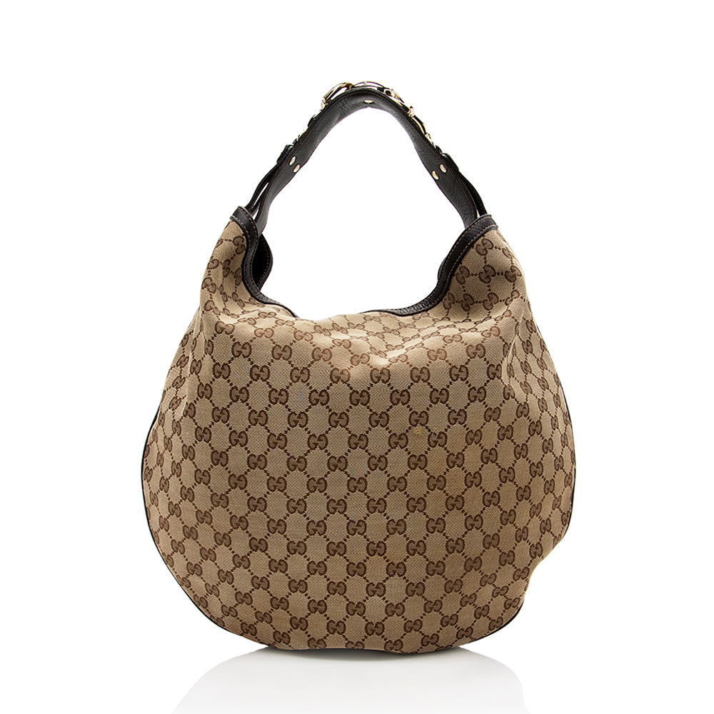 Gucci Leather Canvas Shoulder Bag