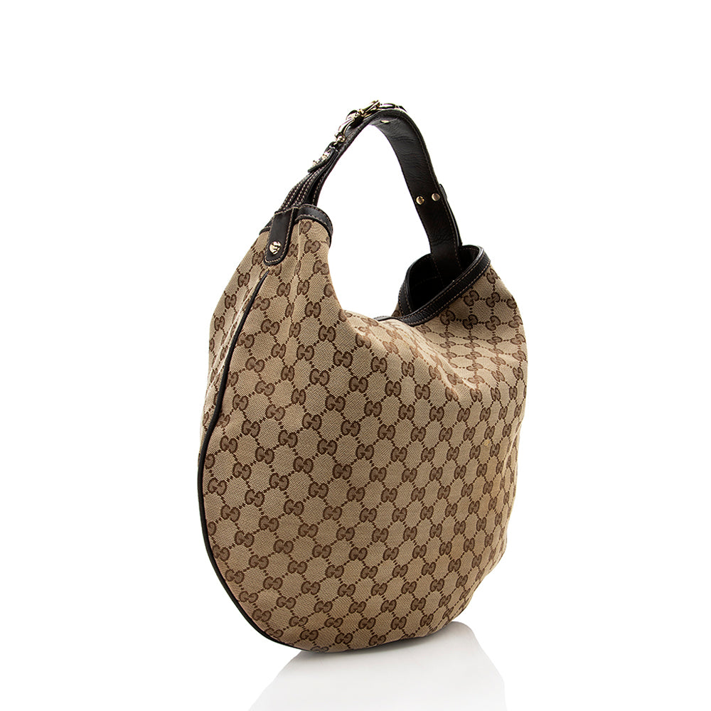 Gucci Leather Canvas Shoulder Bag