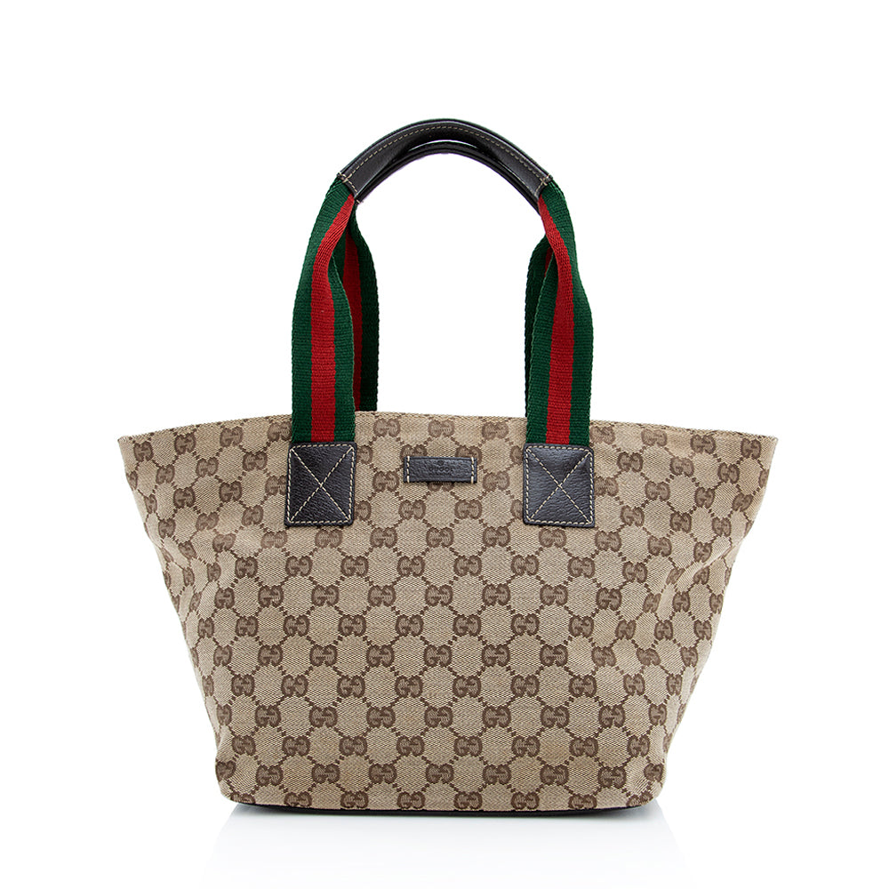 Gucci Leather Canvas Tote