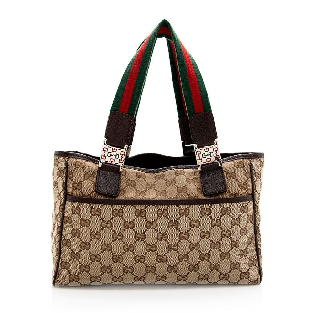 Gucci Leather Canvas Tote