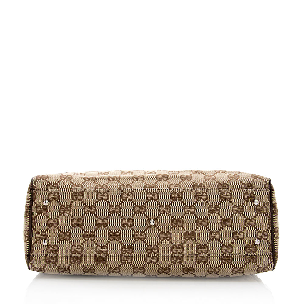 Gucci Leather Canvas Tote