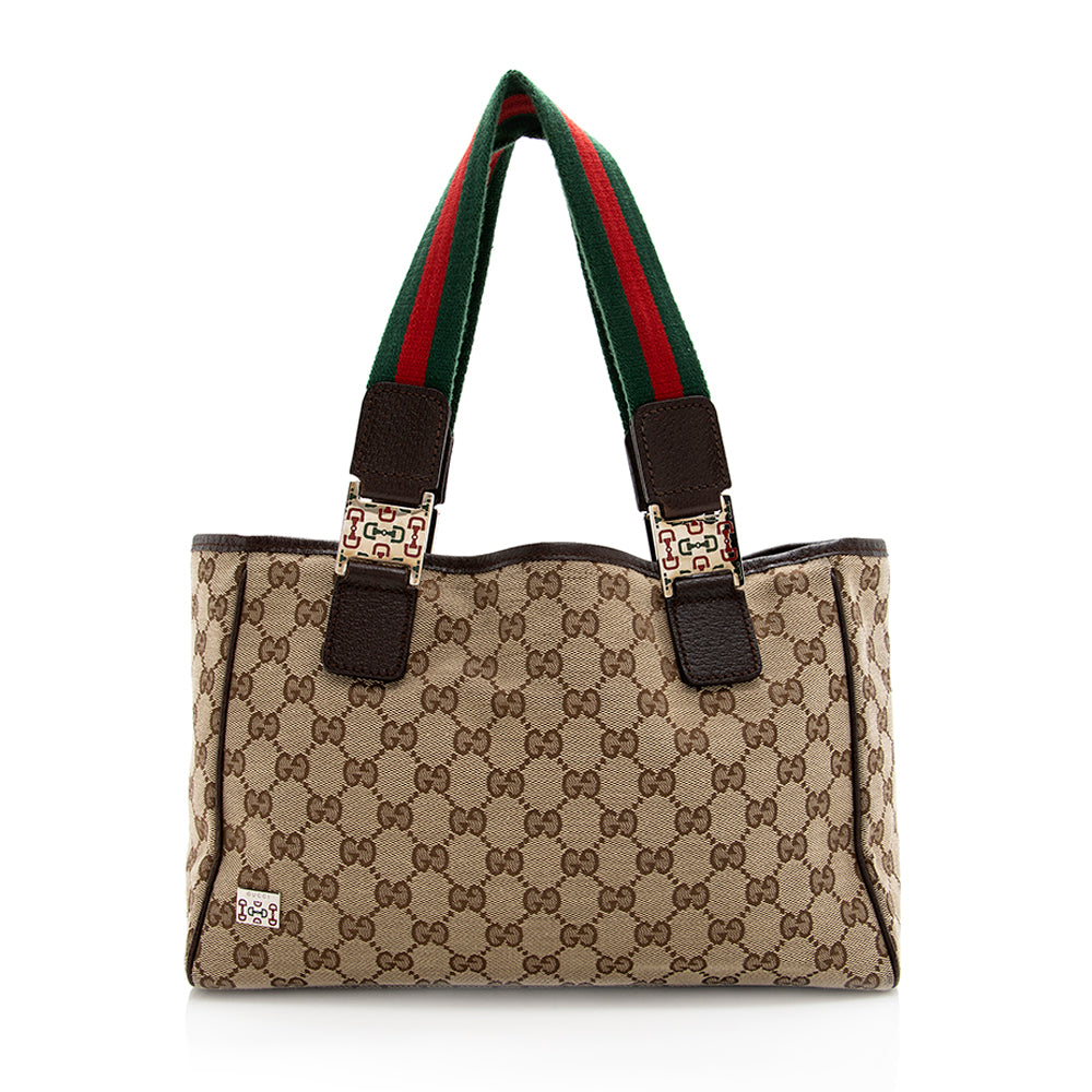 Gucci Web Leather Canvas Tote Style 4