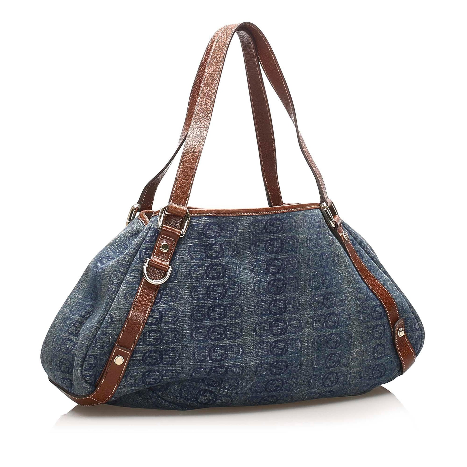 Gucci Denim Monogram Tote Style 5