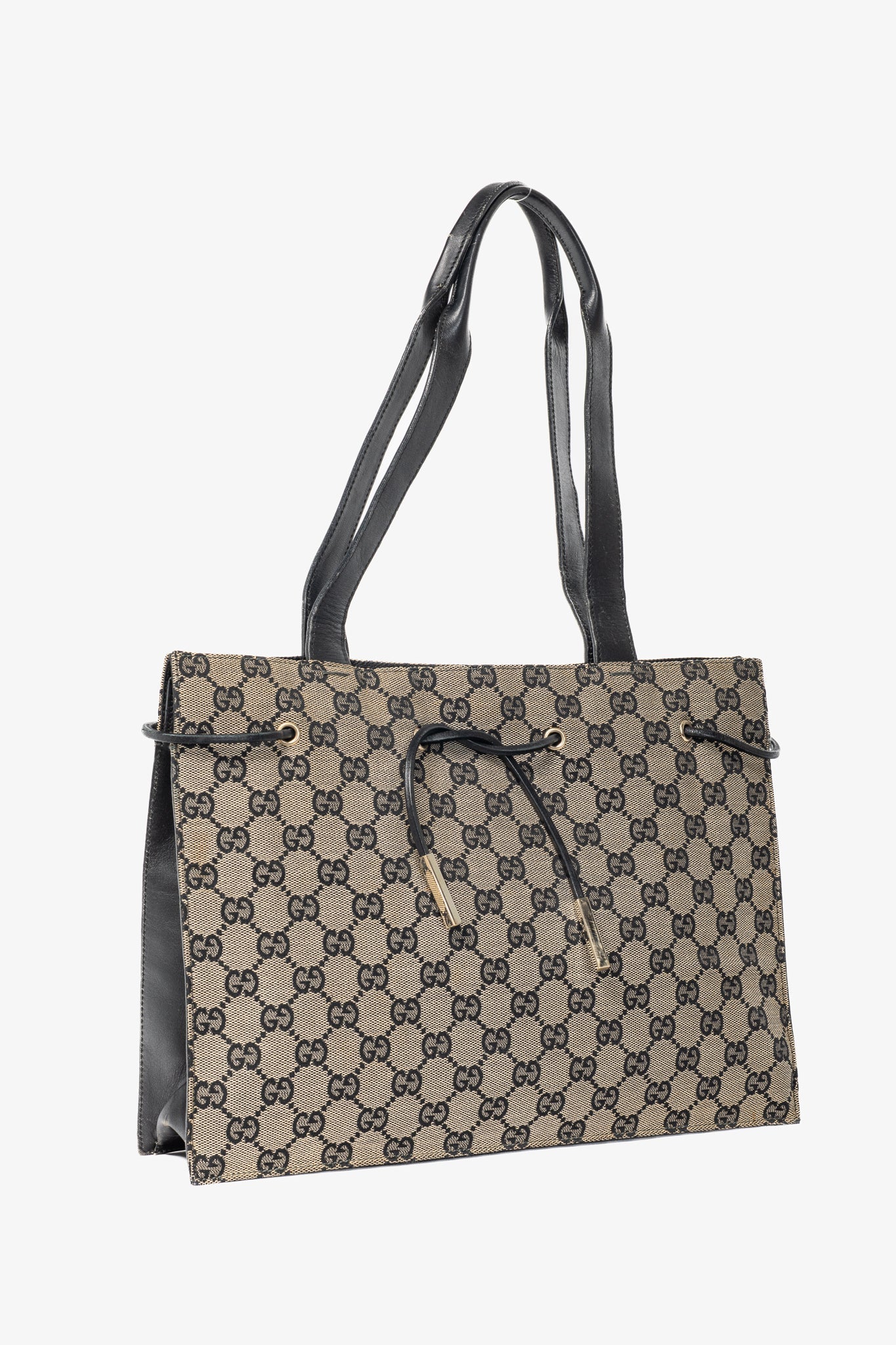 Gucci Monogram Leather Canvas Tote