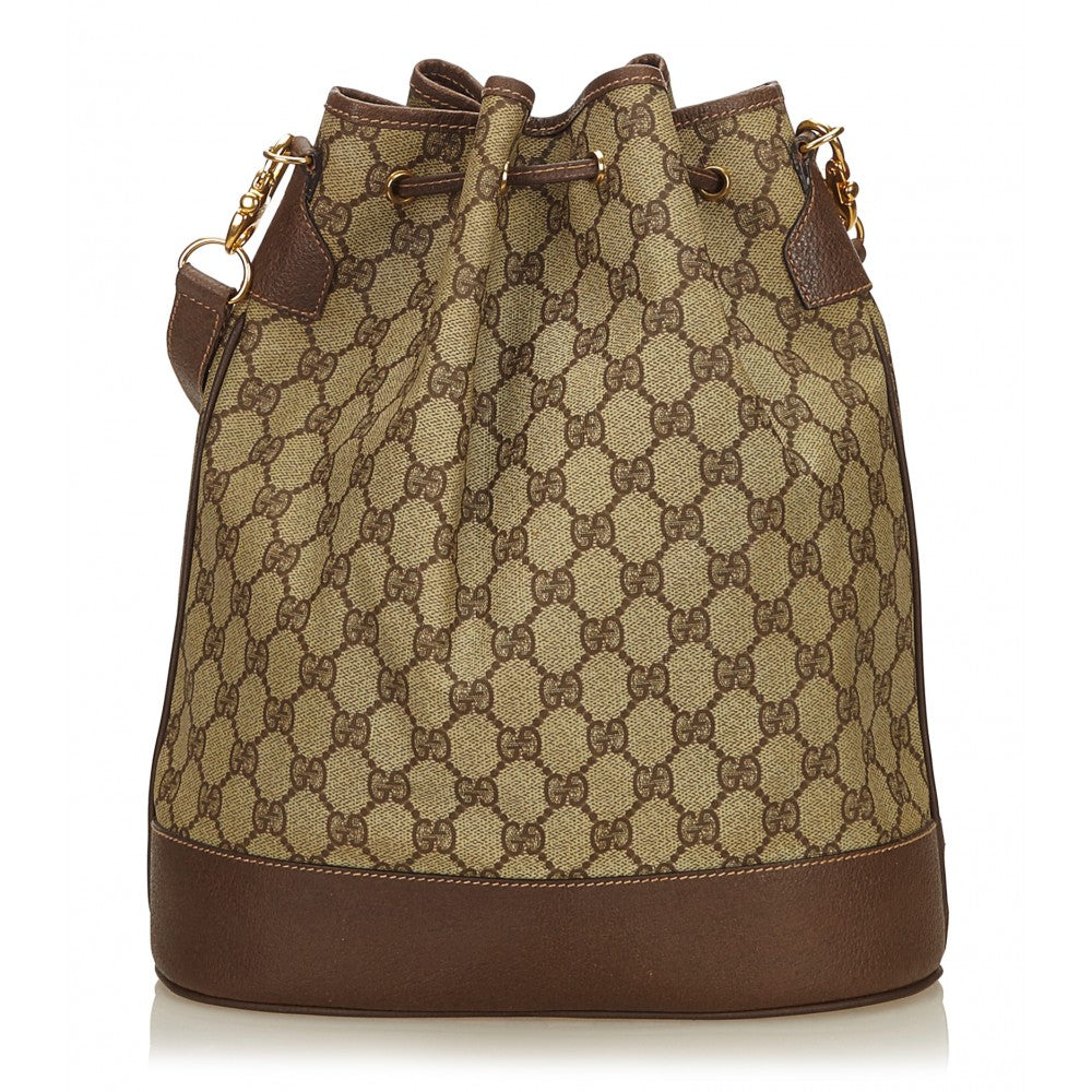 Gucci Caro Leather Canvas Handbag