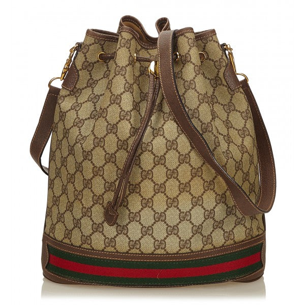 Gucci Caro Leather Canvas Handbag