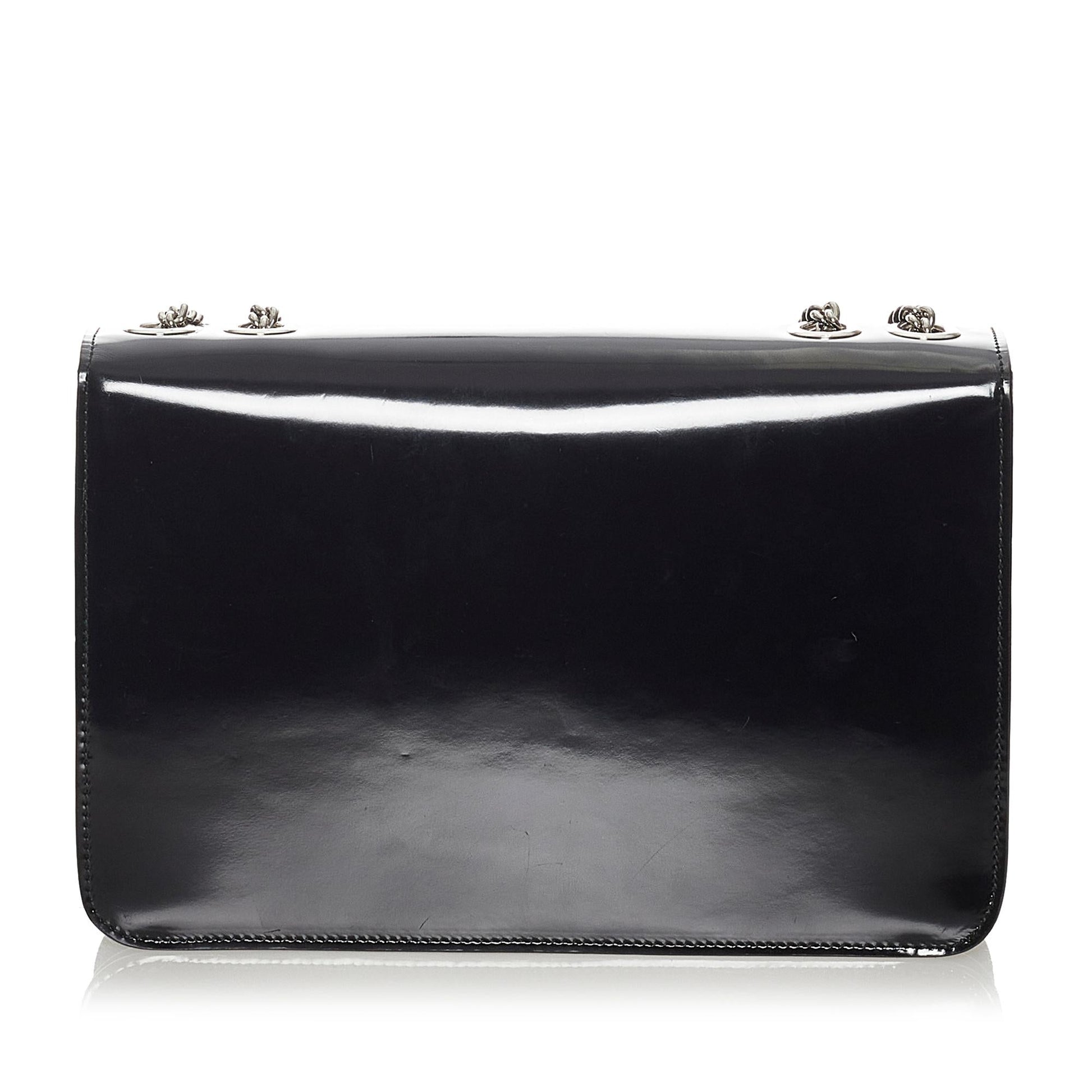 Gucci Interlocking G Leather Patent Leather Shoulder Bag