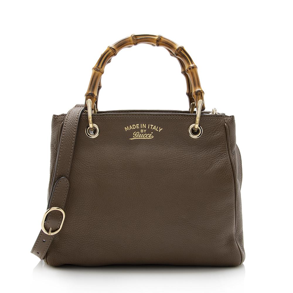 Gucci Bamboo Leather Monogram Tote Style 4