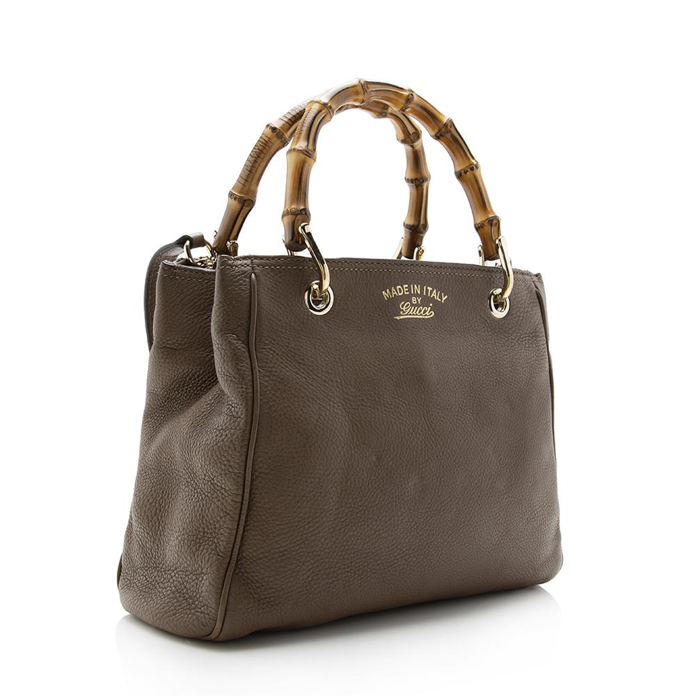 Gucci Bamboo Leather Monogram Tote Style 4