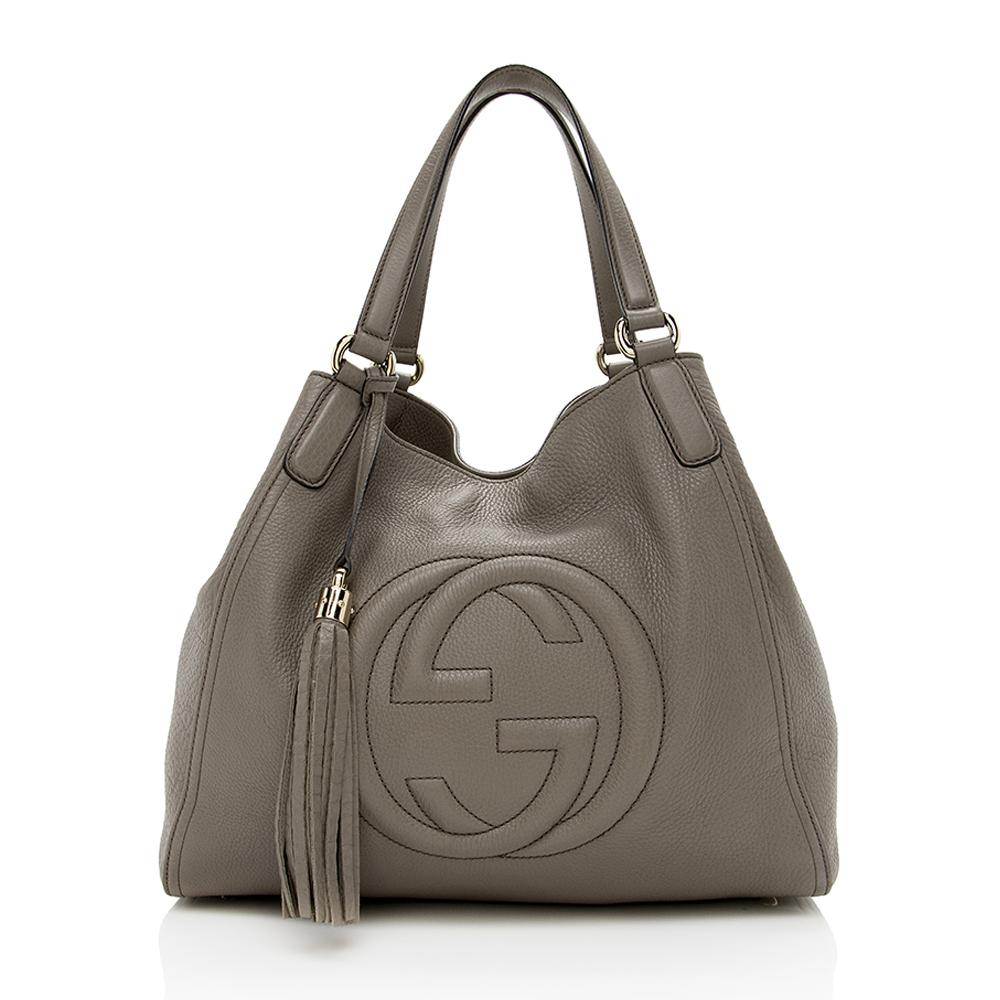 Gucci Green Leather Calfskin Tote
