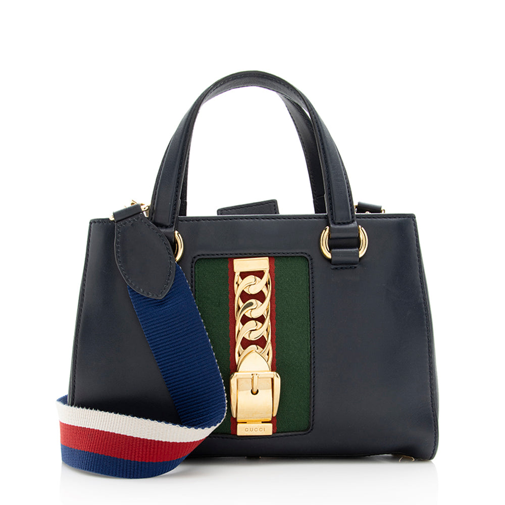 Gucci Nylon Leather Top Handle Tote