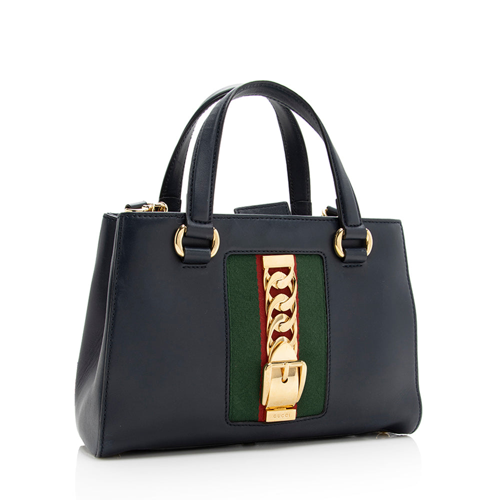 Gucci Nylon Leather Top Handle Tote