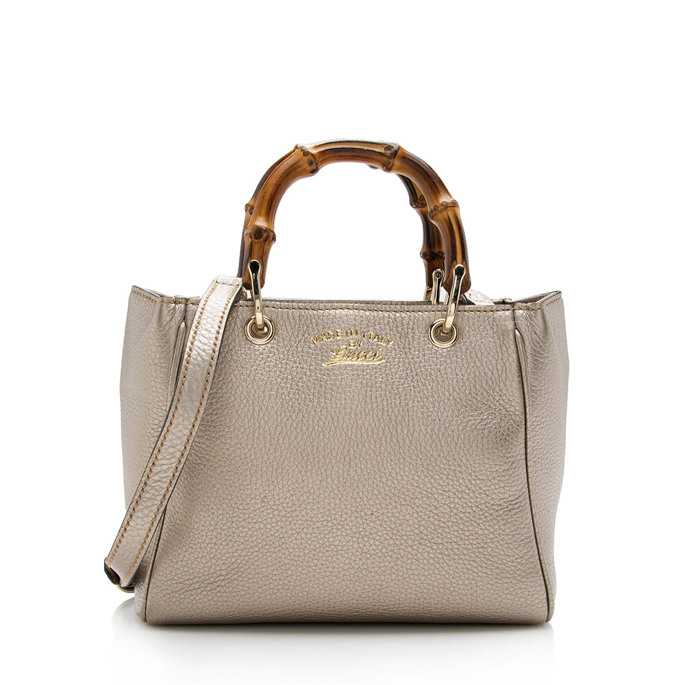 Gucci Bamboo Leather Metallic Tote