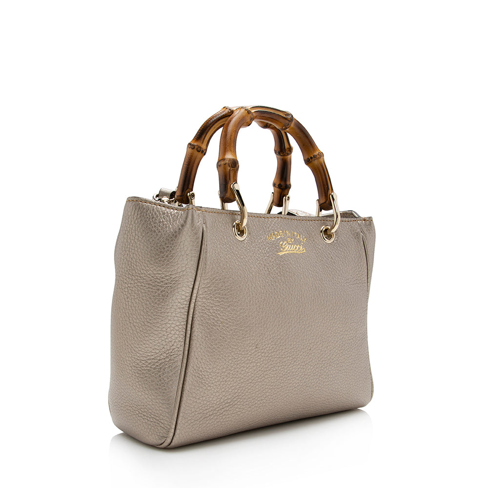 Gucci Bamboo Leather Metallic Tote