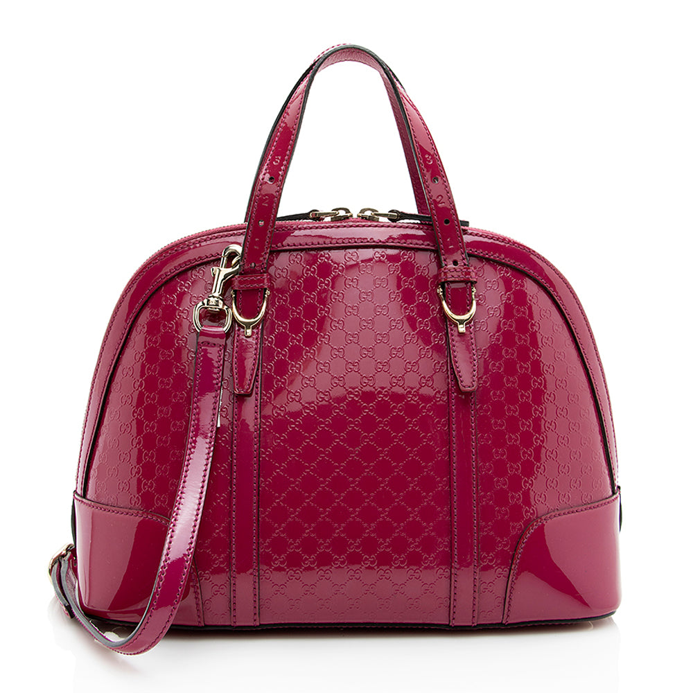 Gucci Guccissima Leather Patent Leather Satchel