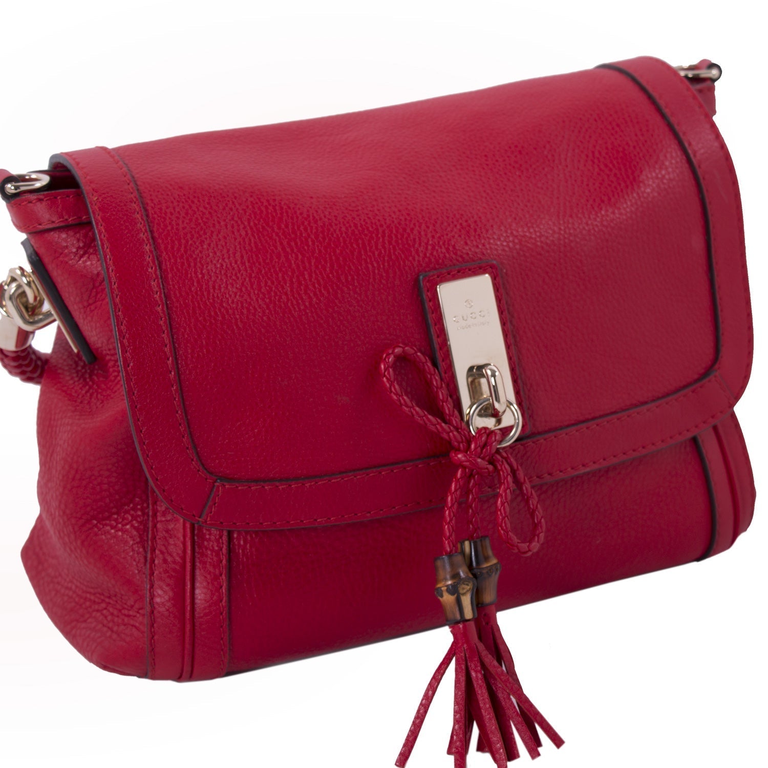Gucci Red Leather Shoulder Bag Style 1