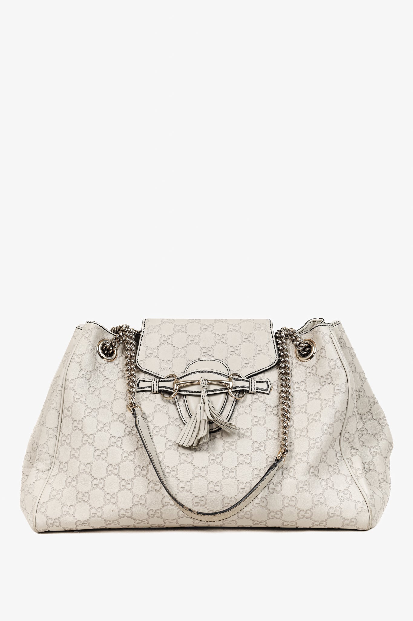 Gucci Lou Monogram Chain Leather Shoulder Bag