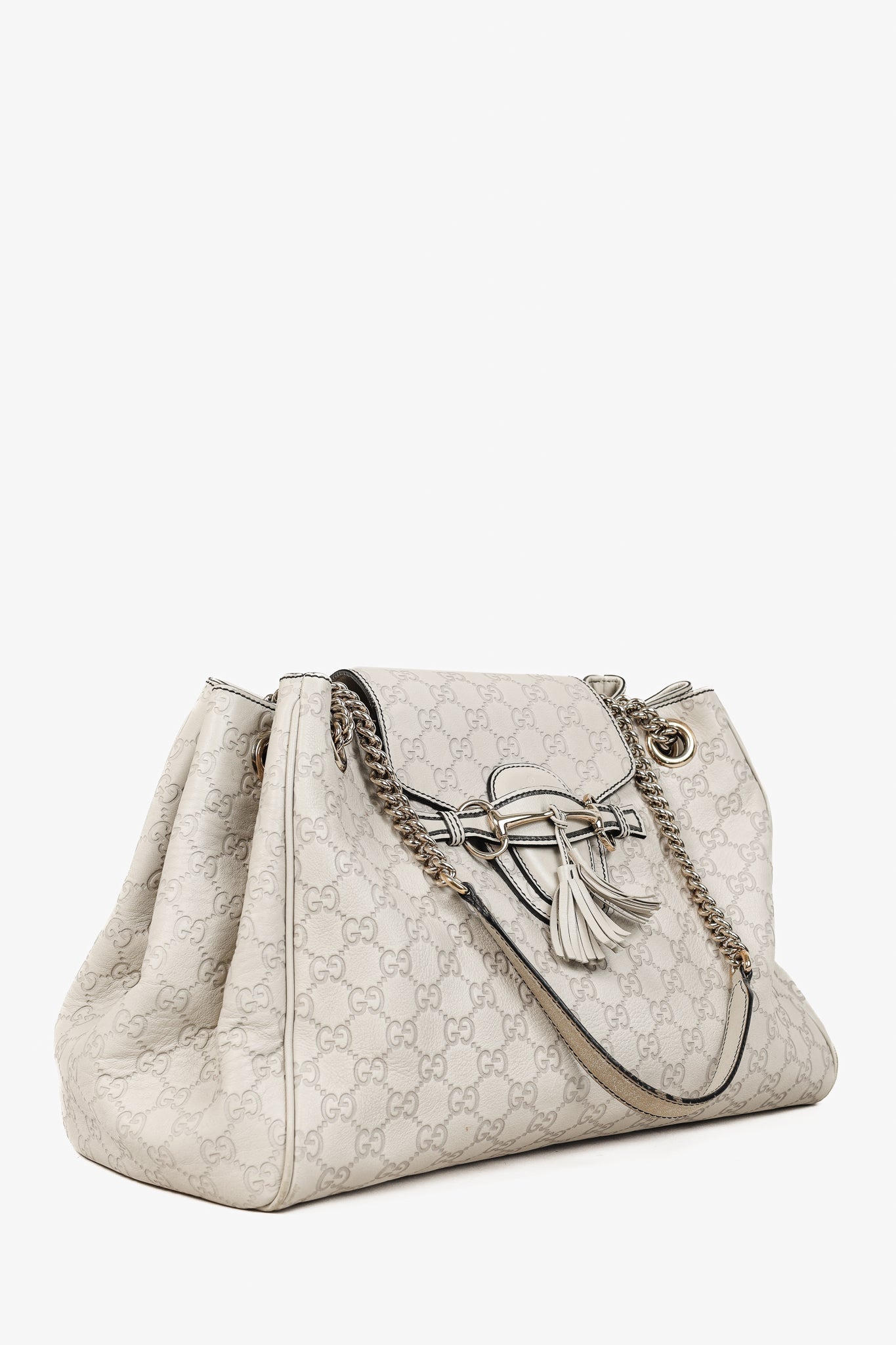 Gucci Lou Monogram Chain Leather Shoulder Bag